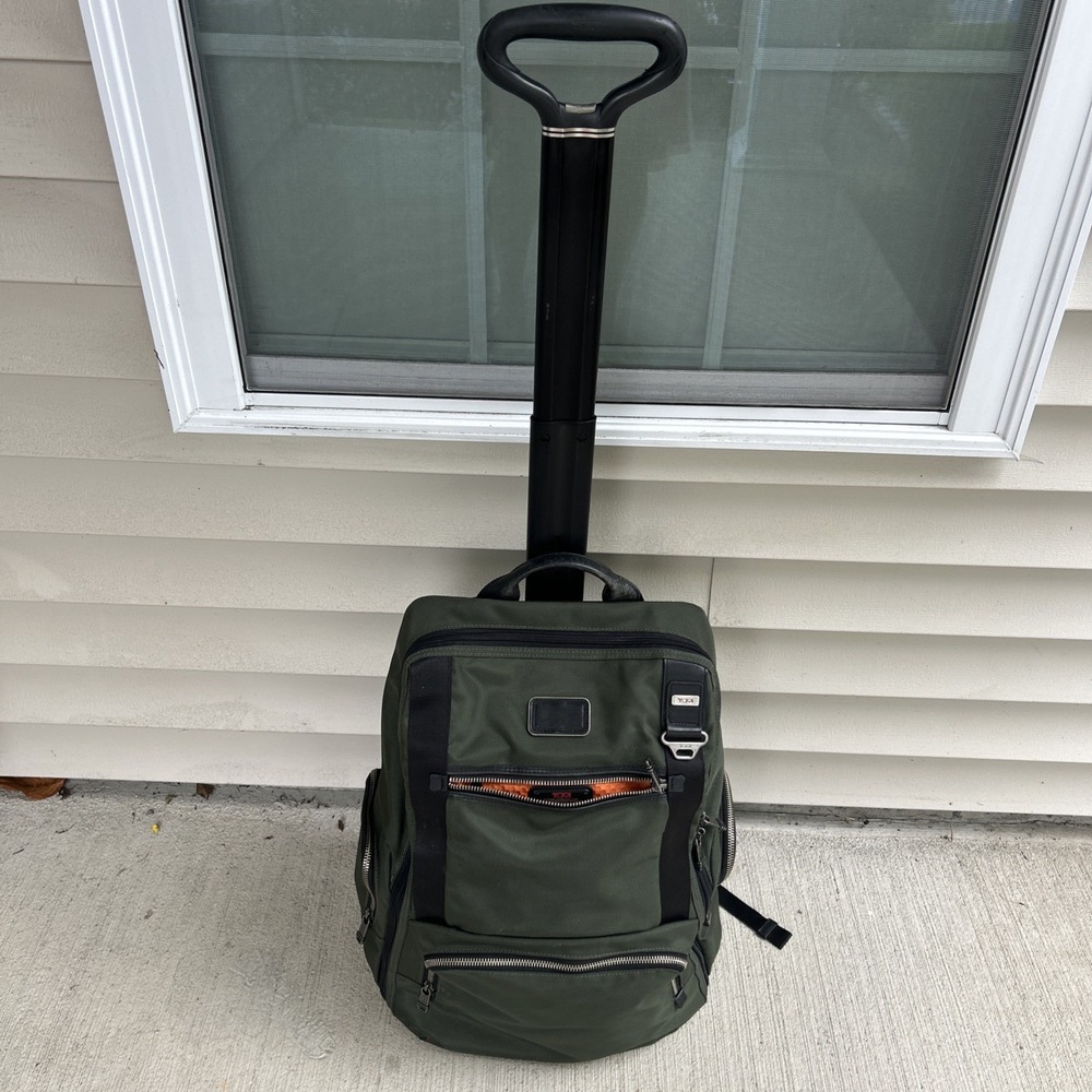 Tumi Alpha Bravo Lemoore 2 In 1 Wheeled Backpack Spruce Green Model 22472SPH EUC